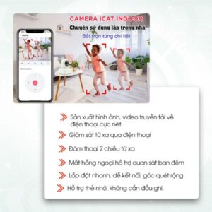 tính năng camera wifi icat outdoor, chuyên lắp ngoài trời,tích hợp trực tiếp vào APP hunonic