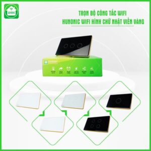 Combo hunonic wifi chữ nhật viền vàng